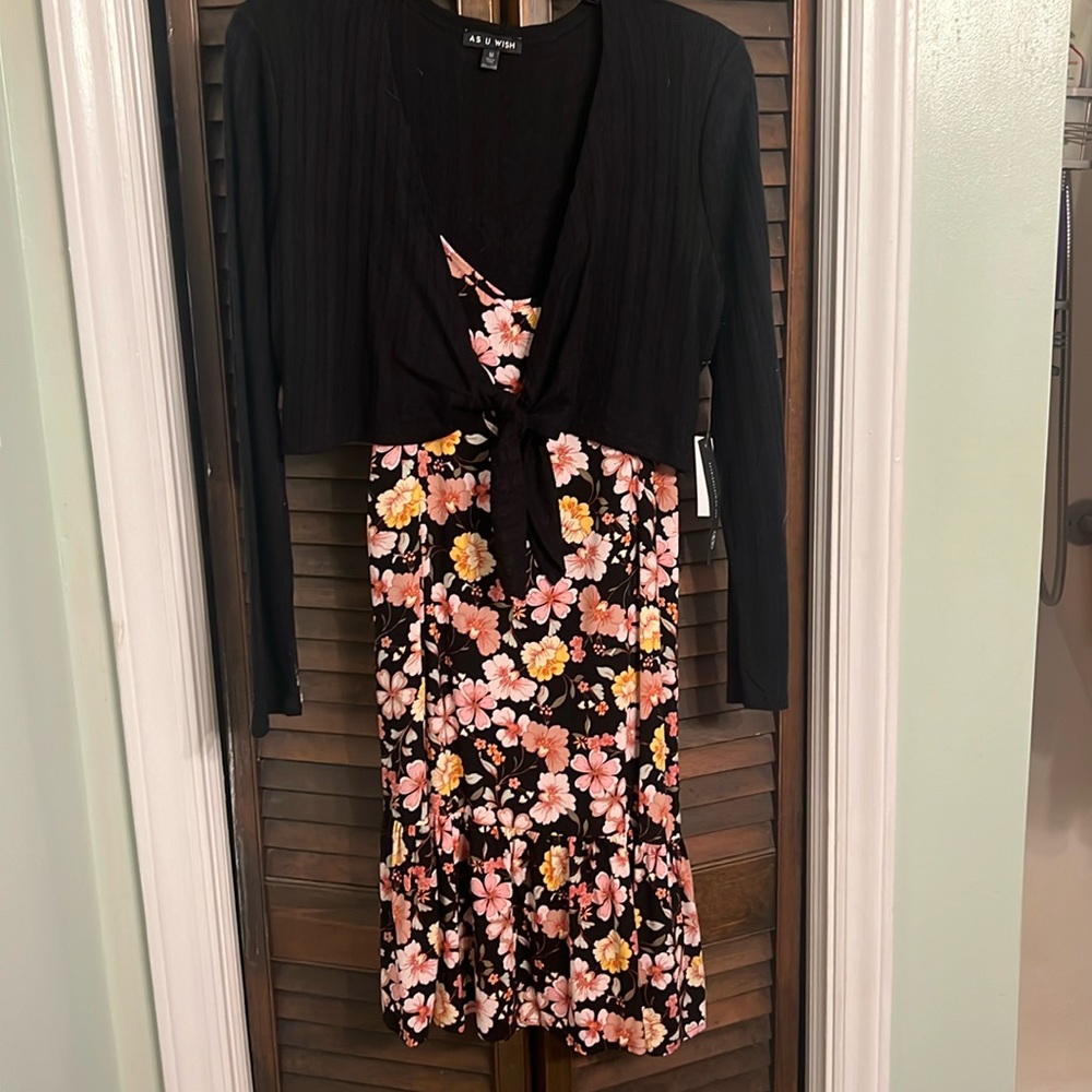 Midi floral dress with jacket